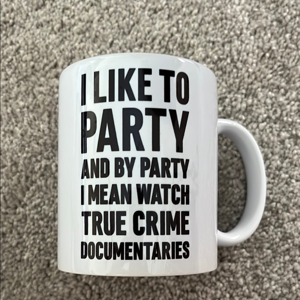 White and Black True Crime Documentary Mug